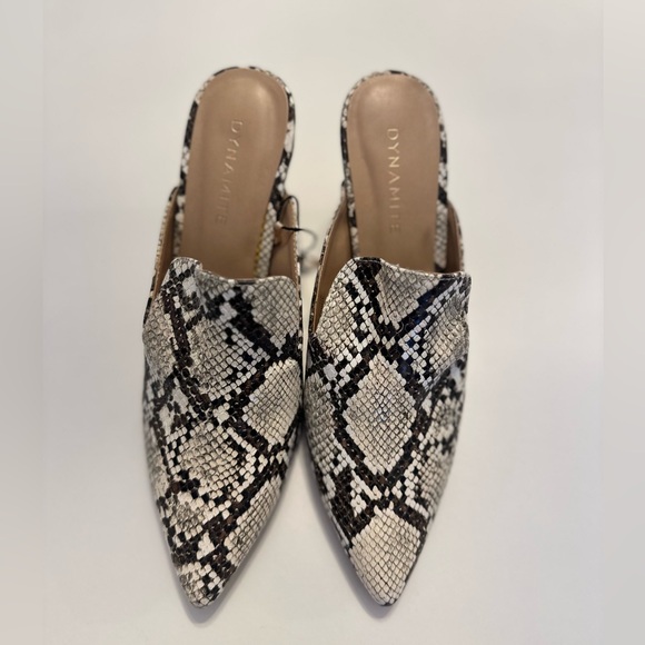 Dynamite leather snakeskin mules Size 8,5 - Picture 6 of 6